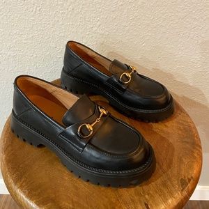Chunky Platform Black Loafers